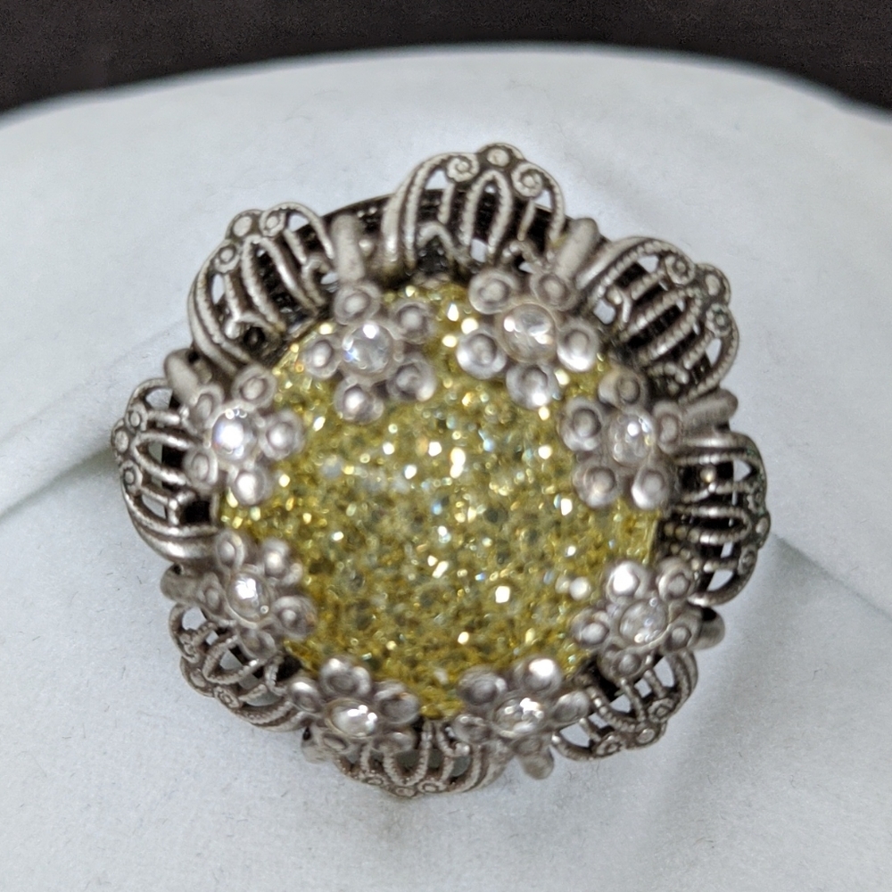Vtg Ollipop Rhinestone Statement Ring - image 2